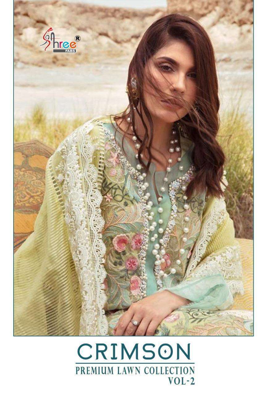 SHREE FAB PRESENTS CRIMSON PREMIUM LAWN WHOLESALE PAKISTANI SUIT